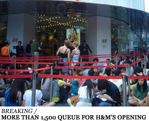 H&M opens to 1,500 in queue
