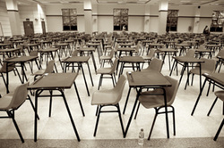 Empty examination hall